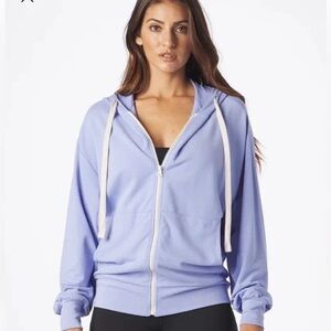 Glyder Vintage Oversized Zip Up Lilac Sweatshirt